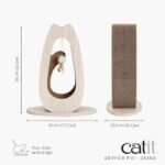 Cat scratching post - CATIT - Pixi Large - With fabric ball and feather - Natural oak look - Image 6