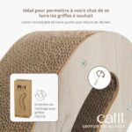 Cat Scratching Post - CATIT - Pixi Cat Tail - With Fabric Ball and Feather - Natural Oak Look - Image 3