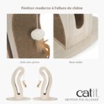 Cat Scratching Post - CATIT - Pixi Cat Tail - With Fabric Ball and Feather - Natural Oak Look - Image 4