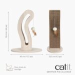 Cat Scratching Post - CATIT - Pixi Cat Tail - With Fabric Ball and Feather - Natural Oak Look - Image 5