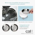 Cat Bowl - CATIT - PIXI - 200ml - Raised - Removable Stainless Steel Bowls - White - Image 3