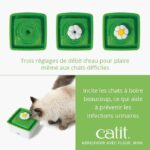 CAT IT Mini Drinker with Flower - 1.5 L (50.7 fl. Oz.) - White and Green - For Cat - Image 3