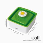 CAT IT Mini Drinker with Flower - 1.5 L (50.7 fl. Oz.) - White and Green - For Cat - Image 6