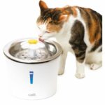 Catit Flower Cat Water Fountain - 3L - Stainless Steel Top - With LED - White - Image 2