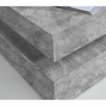 Pivoting square coffee table - Particle panel - Light gray concrete decor - Classic - L 78 x D 78 x H 35.4 cm - Coffee - Image 4
