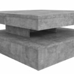 Pivoting square coffee table - Particle panel - Light gray concrete decor - Classic - L 78 x D 78 x H 35.4 cm - Coffee - Image 5