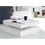 Coffee table with rotating top - Square glossy white - 78 x 78 x 36 cm - COFFEE