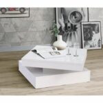 Coffee table with rotating top - Square glossy white - 78 x 78 x 36 cm - COFFEE - Image 3
