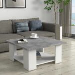 Pilvi coffee table - white and light concrete - contemporary - L 67 x D 67 x H 31 cm - Image 3