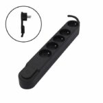 Chacon Multiprise Bloc 5 sockets 16 A with switch, flat plug, cable 1.5 m ho5vv-f 3x1.5 mm² black