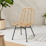 Set of 2 garden chairs - Imitation natural rattan - Steel structure - L63.5 x H 86 x D 48 cm - Image 2