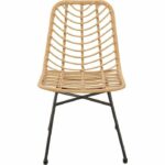 Set of 2 garden chairs - Imitation natural rattan - Steel structure - L63.5 x H 86 x D 48 cm - Image 3