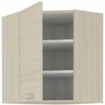 CHAMONIX High corner unit 60/60 - Light oak decor - L58 x D58 x H72 cm - Image 2