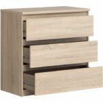 Chelsea 3 -drawer dresser - Chene color - L 77.2 x D 42 x H 79.9 cm - Image 4