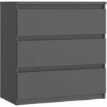 Chest of drawers - CHELSEA - 3 drawers - Anthracite - 77.2 x 42.2 x 79.9 cm - Image 3