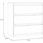 Chest of drawers - CHELSEA - 3 drawers - Anthracite - 77.2 x 42.2 x 79.9 cm - Image 6