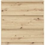 CHELSEA chest of drawers 3 drawers - L 77.2 x D 42 x H 79.9 cm - Artisan oak decor - Image 3