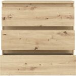 CHELSEA chest of drawers 3 drawers - L 77.2 x D 42 x H 79.9 cm - Artisan oak decor - Image 4