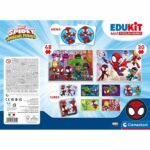Clementoni - Edukit - 4 in 1 Spidey box set - A puzzle of 30 and 48 pieces, a memo and six cubes - Ages 4 and up - Image 3