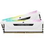 CORSAIR DDR4 PC Memory - VENGEANCE RGB PRO 16GB (2x8GB) - 3600Mhz - CAS 18 - White (CMH16GX4M2D3600C18W)