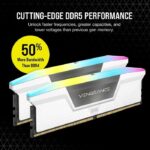 Corsair Vengeance RGB DDR5 - 32GB 2x16gb DIMM - 5200MHz - Unbuffered, 40-40-40-77, XMP 3.0, White Heatspreader, RGB LED, 1.25V - Image 3