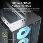 PC Case - CORSAIR - FRAME 4000D RS ARGB Series - Mid-Tower - 3 ARGB Fans - White - Image 2