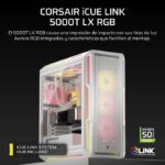 ATX PC Case - CORSAIR - 5000T LX RGB - 3 LX120 RGB Fans - Aurora RGB Lighting - White - Image 2