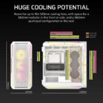 ATX PC Case - CORSAIR - 5000T LX RGB - 3 LX120 RGB Fans - Aurora RGB Lighting - White - Image 4