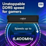 CRUCIAL Memory RAM PRO DDR5 - 6400 MHZ - 32GB Kit (16GBx2 - OC Gaming Memory Black - CP2K16G64C38U5B - Image 2