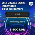 CRUCIAL Memory RAM PRO DDR5 - 6400 MHZ - 32GB Kit (16GBx2 - OC Gaming Memory Black - CP2K16G64C38U5B - Image 6