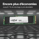 Internal SSD - CRUCIAL - E100 - 480 GB - PCIe Gen4 NVMe M.2 - Up to 470 MB/s - Image 3