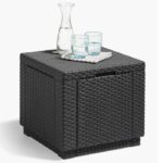Cube graphite table - Imitation woven rattan with storage - Allibert by Keter- Cubecushiongraph - Image 2