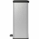 Rectangle Trash Can - DECO BIN - CURVER - 65L - Modern Design - 49 x 29 x 61 cm - Metallic Grey - Image 3