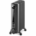 RADIA DELONGHI oil-filled radiator - 1500W - 3 heating levels - Real Energy technology - Digital screen - Battery