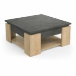 AUSTIN square coffee table - Hamilton and Sidewalk oak decor - L 80 x D 80 x H 37.2 cm - DEMEYERE