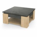 AUSTIN square coffee table - Hamilton and Sidewalk oak decor - L 80 x D 80 x H 37.2 cm - DEMEYERE – Bild 4