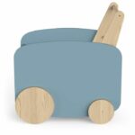Storage trolley on wheels - FIRMIANA - Scandinavian style - Storm blue and natural wood - 49.8 x 35 x 52.5 cm - DEMEYERE - Image 2