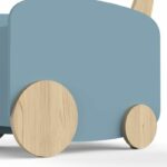 Storage trolley on wheels - FIRMIANA - Scandinavian style - Storm blue and natural wood - 49.8 x 35 x 52.5 cm - DEMEYERE - Image 6