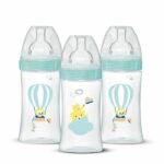 Pack of 3 baby bottles - DODIE - EB19 - 270 ml - Flat teat - Green