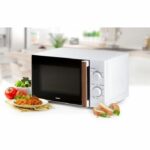 DOMO DO2720 microwave oven - 20L - 700W - 35 min timer - Defrost function - L44 x D35.8 x H 25.8 cm - White wood finish - Image 2