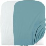 Domiva Set of 2 changing mat covers - 50 x 75 cm - Polycotton sponge - White/Nile