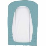 Domiva Set of 2 changing mat covers - 50 x 75 cm - Polycotton sponge - White/Nile - Image 4