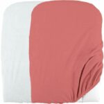 Domiva Set of 2 changing mat covers - 50 x 75 cm - Polycotton sponge - White/Terracotta