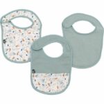 Pack of 3 bibs - DOMIVA - 0-6 months - Cotton gauze - Celadon