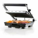 DOMO - Multifunction grill in stainless steel - Large teflon plates - Floating cover - Adjustable thermostat - Image 2