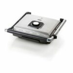 DOMO - Multifunction grill in stainless steel - Large teflon plates - Floating cover - Adjustable thermostat - Image 4