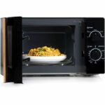 DOMO DO2820 microwave oven - 20L - 700W - 35 min timer - Defrost function - L44 x D35.8 x H 25.8 cm - Black wood finish - Image 3