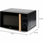 DOMO DO2820 microwave oven - 20L - 700W - 35 min timer - Defrost function - L44 x D35.8 x H 25.8 cm - Black wood finish - Image 4