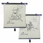 Car Window Roller Blind - DREAMBABY - Double Sided Zebra & Tiger Print - Adjustable 2pcs