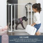 DREAMBABY Clear Panel Safety Gate - Hold-open Function - Anti-fall Bottom - White - Image 2